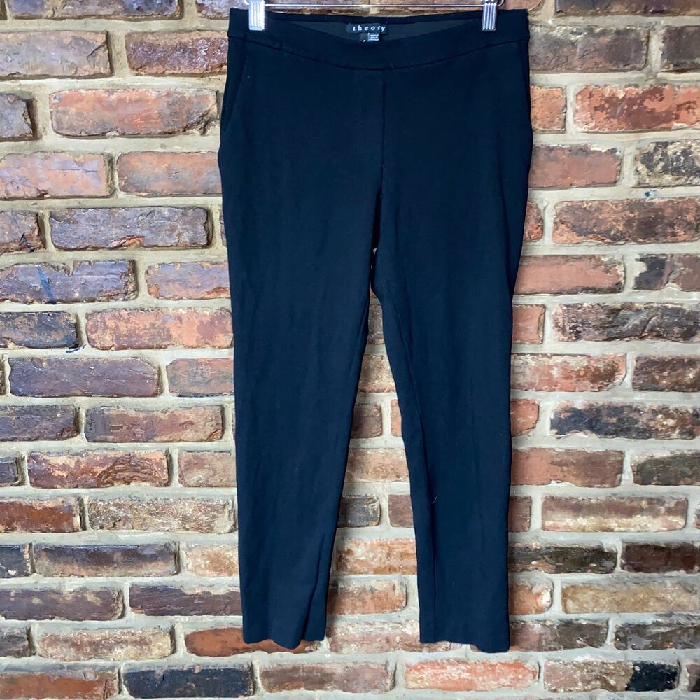 Theory Black Stretch Thaniel Approach Slim Fit Pull-On Pants Women's Size 4 - Picture 2 of 7